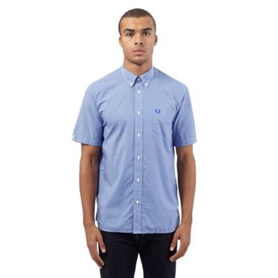 Fred Perry Blue gingham checked print shirt